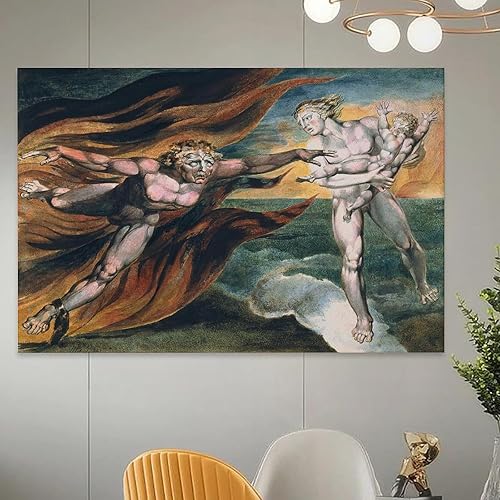 Miniatura 5 de William Blake ArtWork - Póster impreso con los ángeles buenos y malvados, decoración del hogar, arte de pared, impresión para dormitorio, pinturas