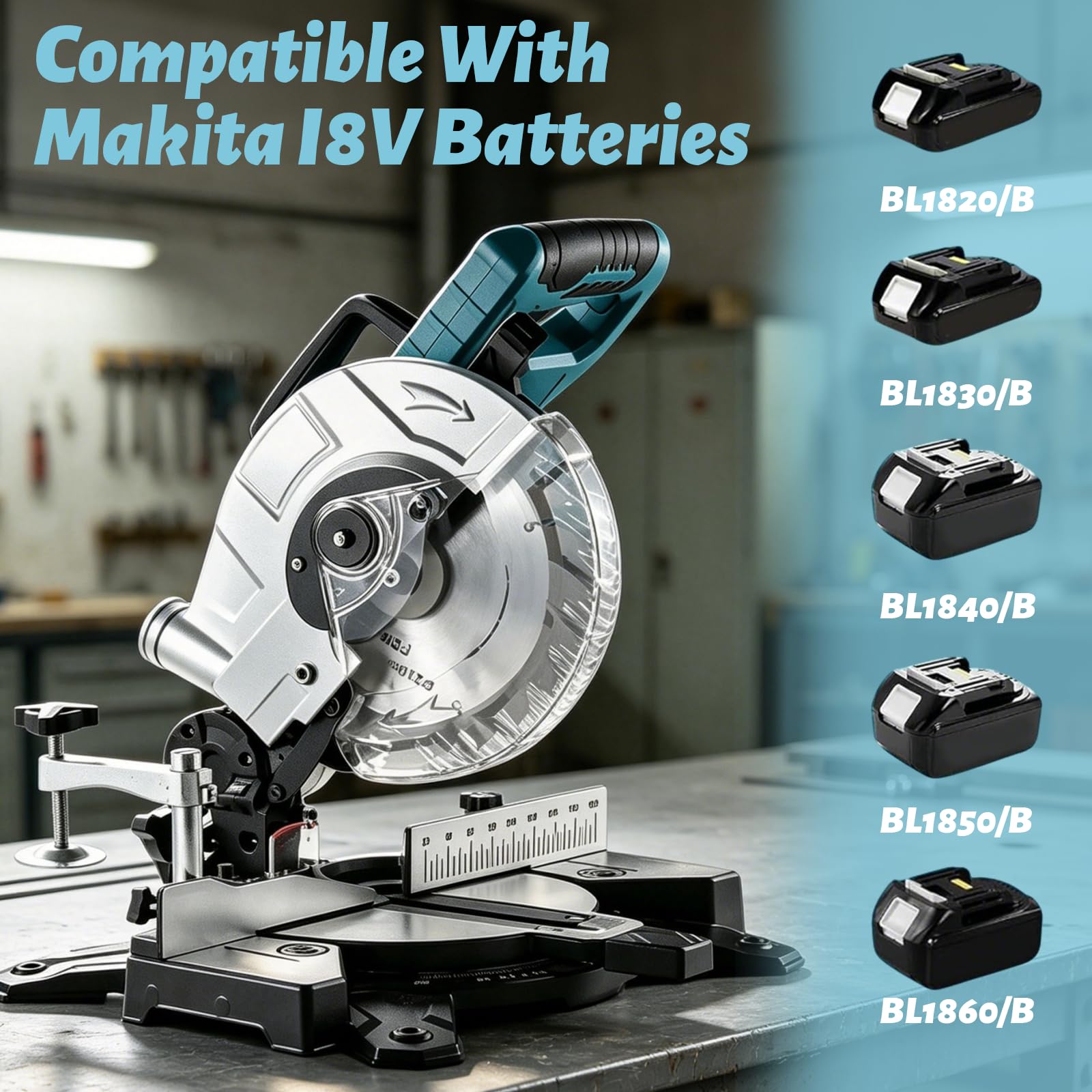 Sierra ingletadora profesional para batería Makita de 18 V