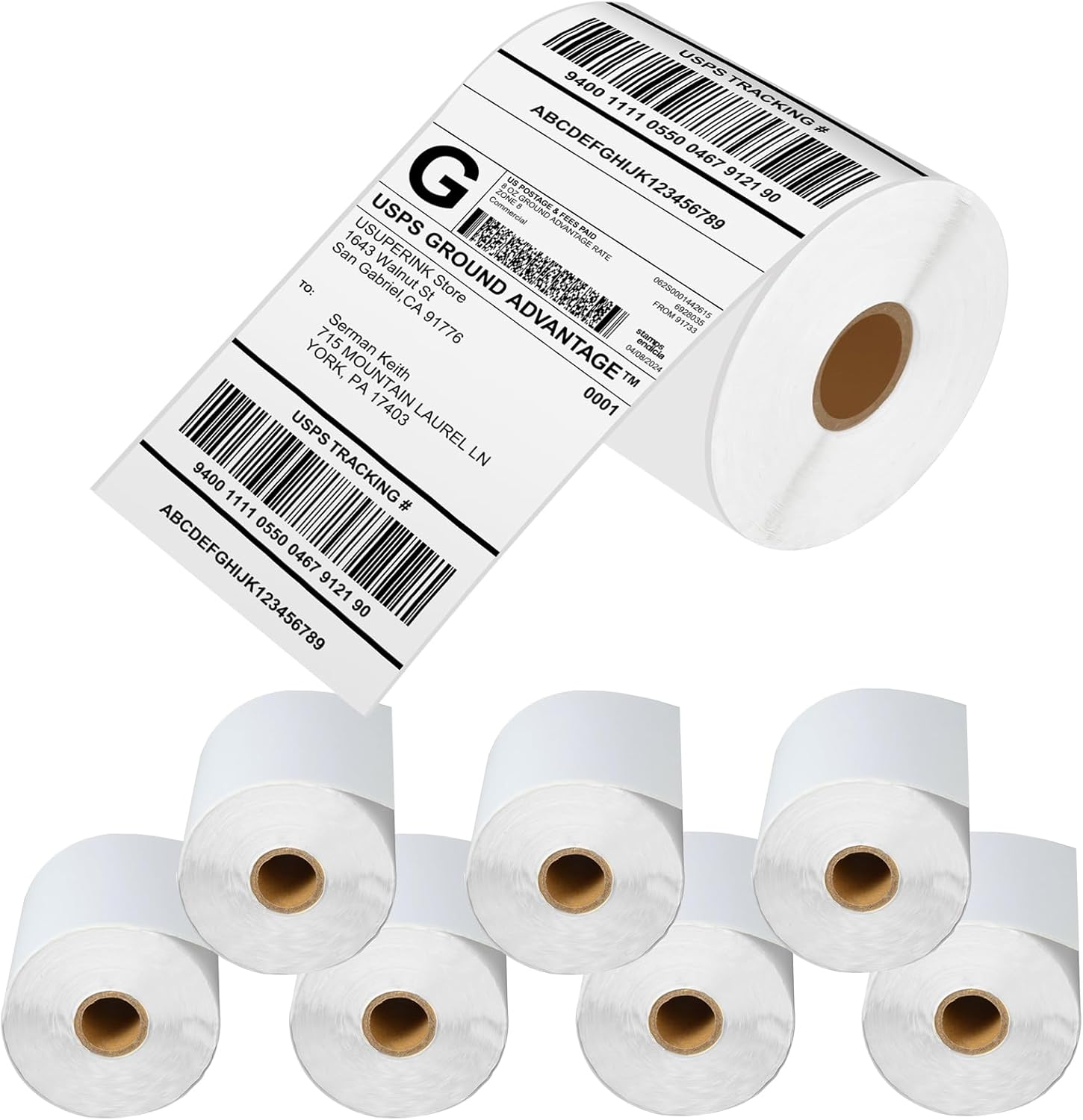 USUPERINK [8 Roll, 810 Labels/Roll] Compatible for Brother RDS03U1 White Paper Label Die Cut Mobile Solutions Barcodes Tapes 4" x 2"(102mm x 50mm) use in for TD-4000 TD-4100N Printer