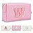 Personalized Initial A-Z Preppy Patch Makeup Bag,Small PU Leather Chenille Letter Cosmetic Bag with Zipper for Teen Girls,Pink Cute Travel Toiletry Bag,Birthday Monogrammed Gift for Daughter,Letter W