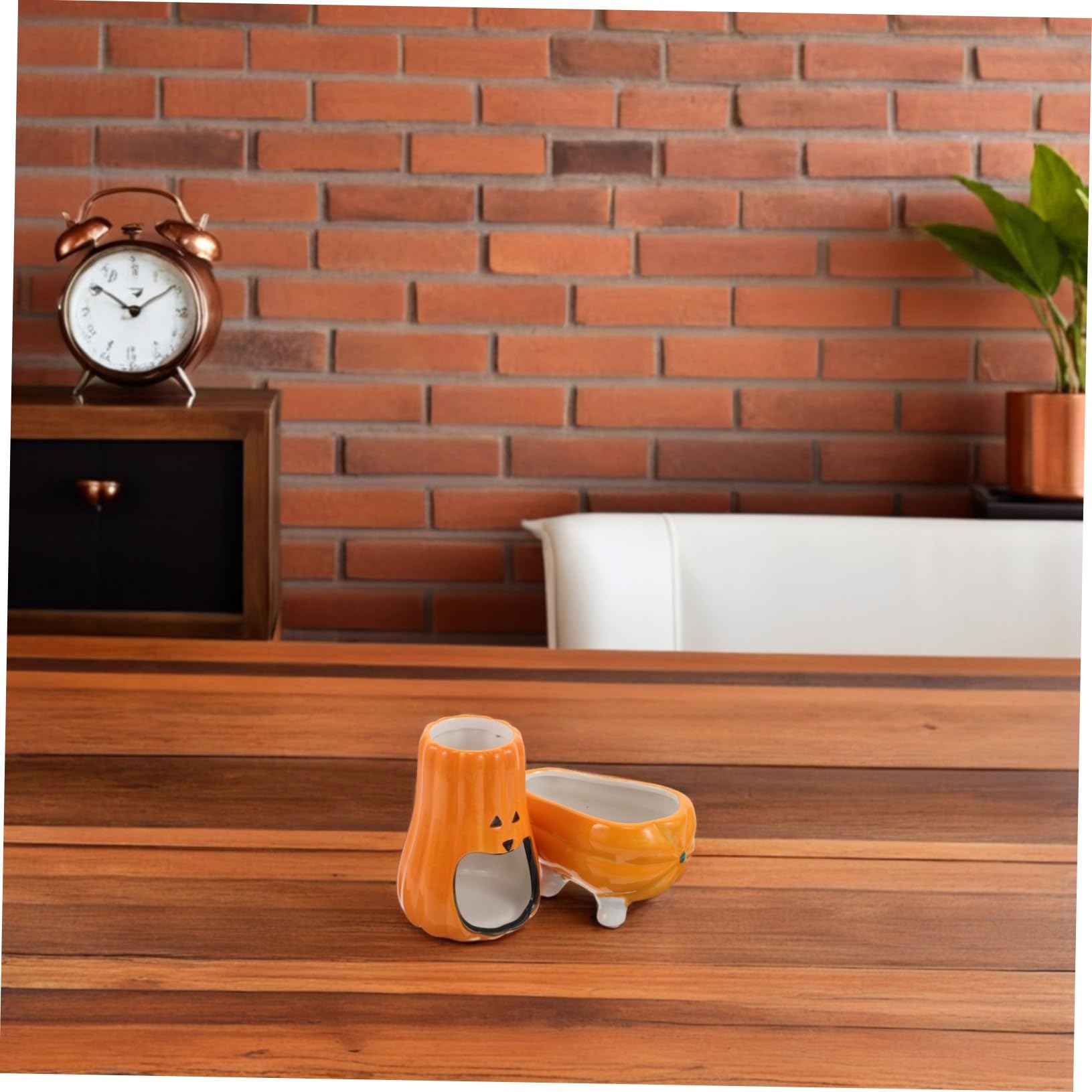 Support Bouteille Eau Hamster Céramique Stable Anti-Renversement Distributeur Citrouille Double Usage pour Souris Gerbilles et Petits Rongeurs