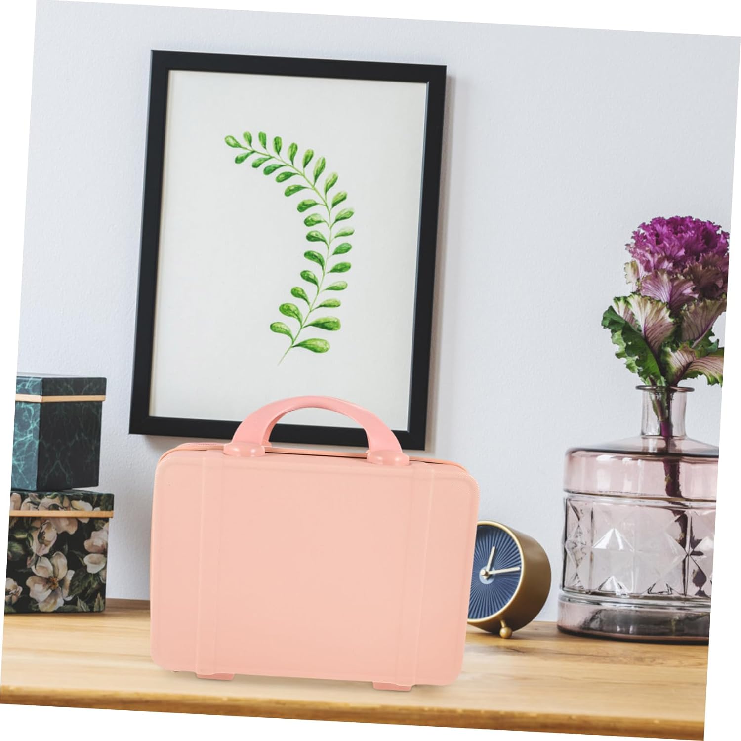 Didiseaon Portable Makeup Suitcase Lightweight Cosmetic Organizer for Travel Stylish Mini Storage Case for Women Spacious Interior and Design Pink