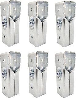 6 Pcs 1" x 1" 2 Way Split End Rails Square Structural Pipe Connectors, Steel T Fitting for 25.4mm Square Tube Clamp for Fence Rails DIY Shelf Garden Support (Bolts/Nuts Included)