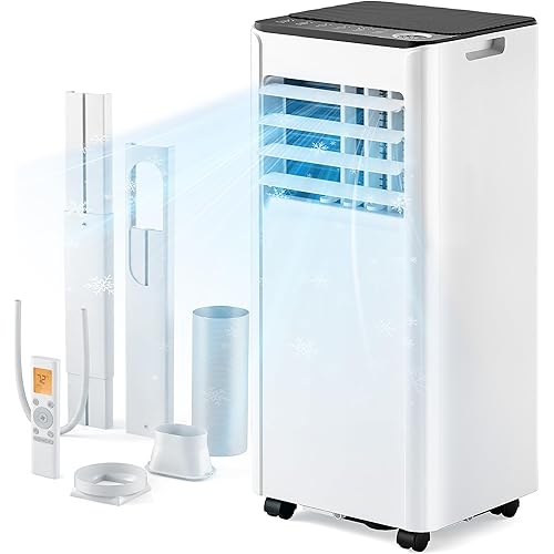 EUHOMY 10,000 BTU Portable Air Conditioners, 4-in-1 Portable AC Unit Cools Up to 450 Sq.Ft, Portable Air Conditioner with Cool, Fan, Dry, Sleep Modes with Remote Control, 50 dB, 24H Timer, for Bedroom