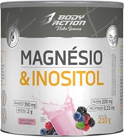 Magnésio e Inositol 210g Sabor Frutas Vermelhas Bodyaction