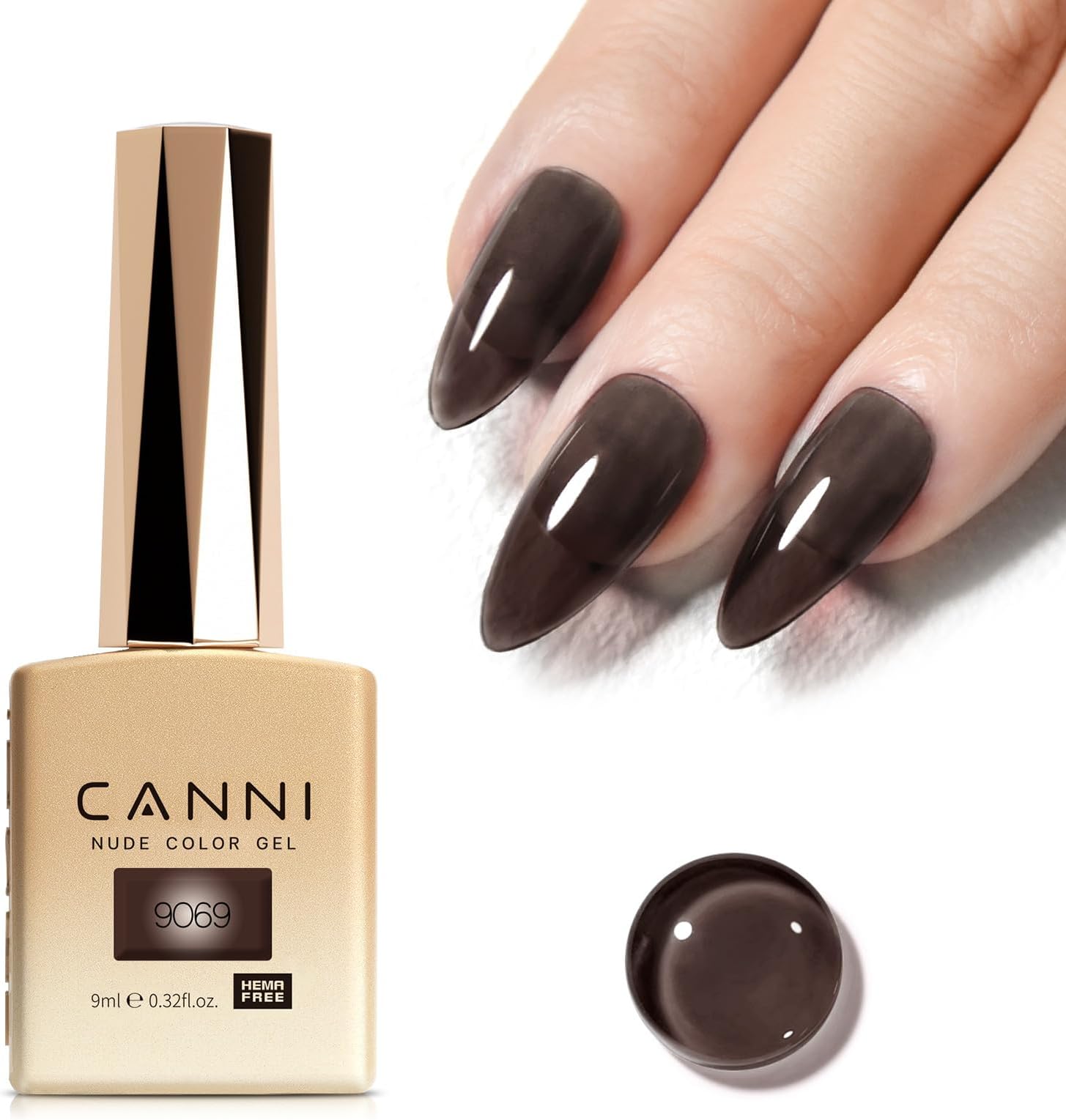 CANNI 9ml Gel Nail Polish, 1 Pcs Gel Polish Translucent Jelly Neutral Color Soak Off LED Nail Gel Polish Set Nail Art Starter Manicure Salon DIY at Home (9069)