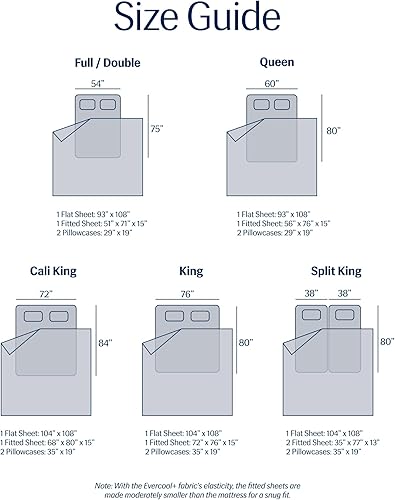Miniatura 29 de REST® Evercool®+ Juego de sábanas refrescantes, tamaño King, gris claro, sábanas transpirables para personas que duermen con calor y sudores Gris