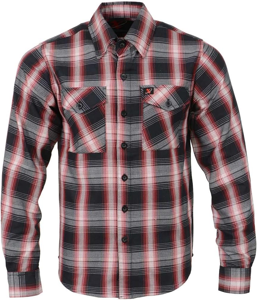 Milwaukee Leather MNG11659 Men's Black and White with Red Long Sleeve Cotton Flannel Shirt - Image 6