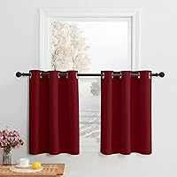 Vista 17 de NICETOWN - Cortinas opacas graduadas para ventanas pequeñas del baño, cortinas de privacidad de 30 pulgadas de largo para mini lavandería y cocina