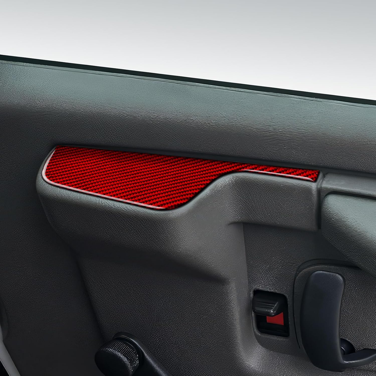 Car Sticker Carbon Fiber Window Lift Switch Decal Interior Trim Cover for Chevrolet Express/GMC Savana 2003 - Present 1500 2500 3500 Accessories Red (Style C)