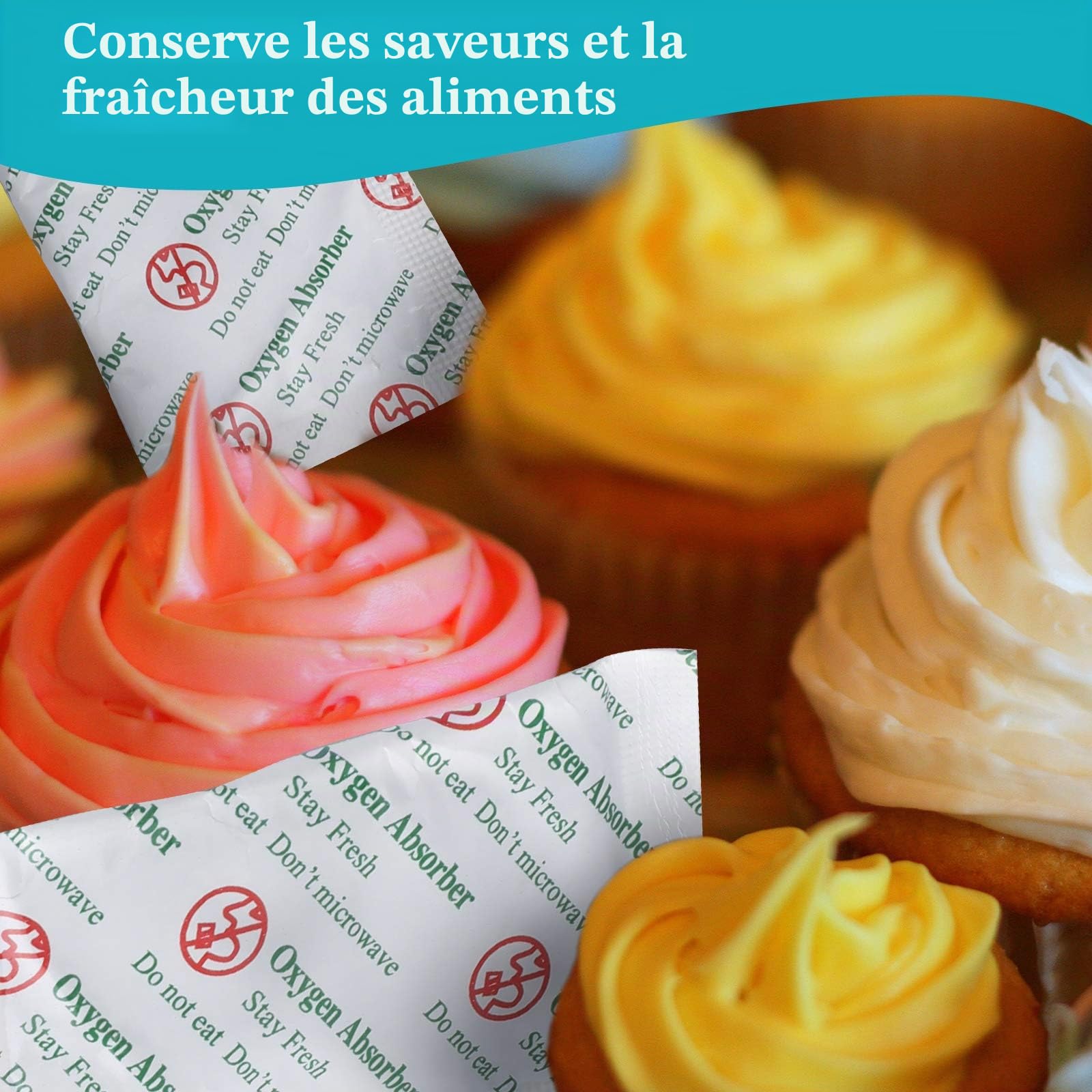 2000CC(30-Pack) Paquets d'absorbeurs d'oxygène de Qualité Alimentaire pour le Stockage d'aliments Séchés et à Long Terme Faits Maison, Stockés dans un Sac Sous Vide