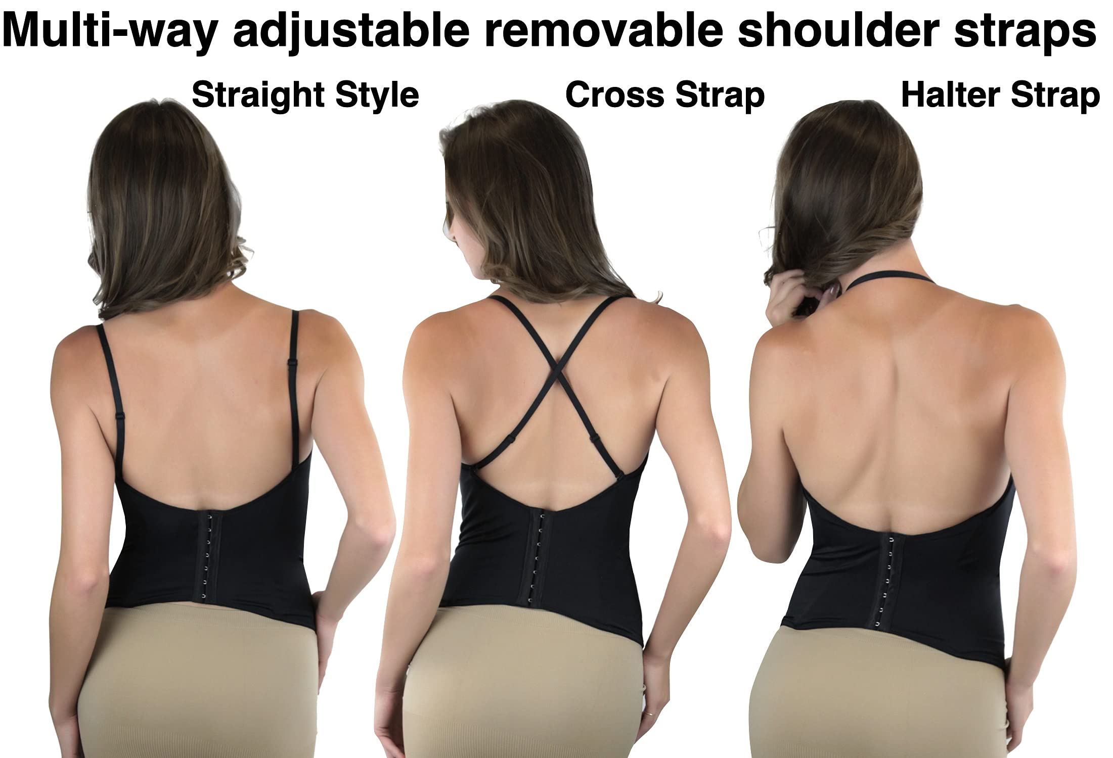 ToBeInStyle Brasier convertible en V en forma de U para mujer, con copas acolchadas y espalda abierta baja