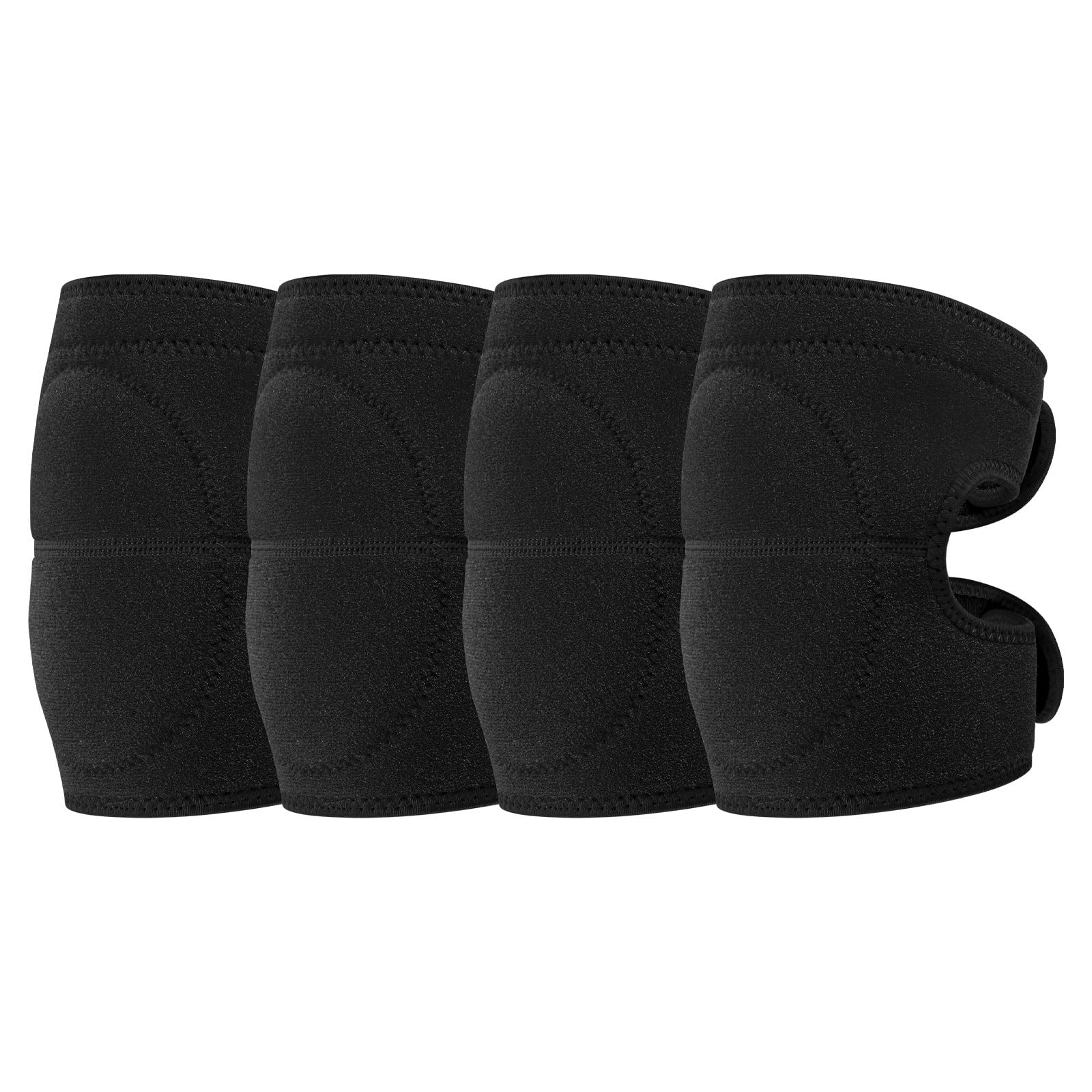 M METERXITY 4-Pack Gardening Knee Pads, Thick Foam Garden Knee Pads with Adjustable Straps for Garden/Construction/Flooring/Cleaning, Suitable for 16"-18" Leg Circumference Size l [Black]