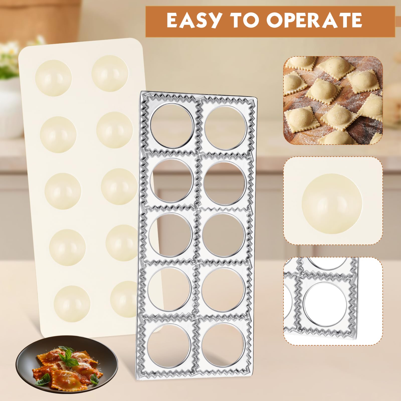 Juego de 5 herramientas para hacer pasta, máquina para hacer pasta, 12 agujeros, máquina para raviolis, secadora de fideos, estante colgante de acero inoxidable, cortador de pastelería,