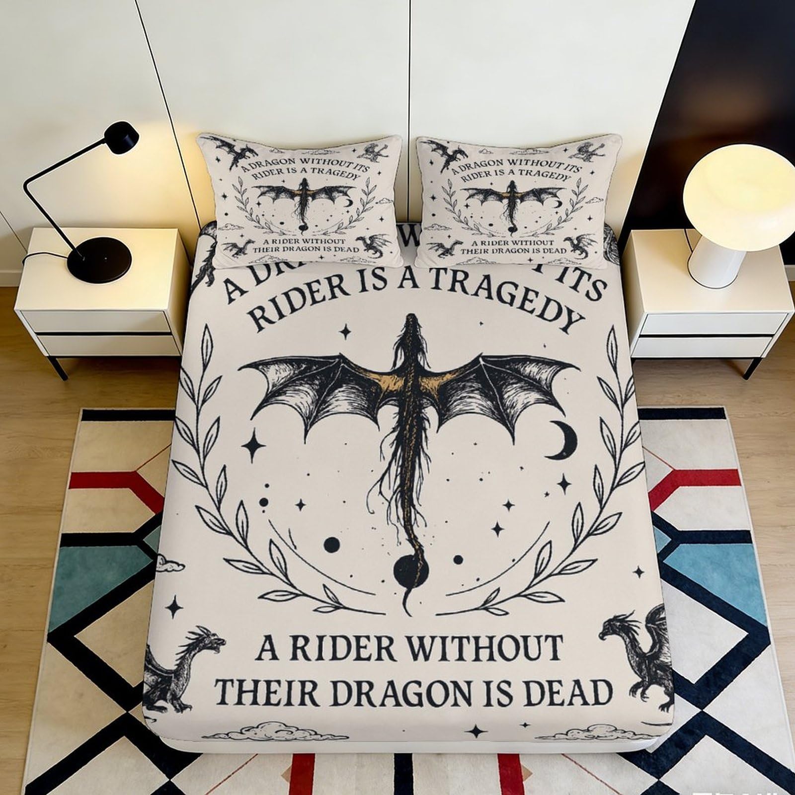 Pnayamiorkfel Style-4 3D Printed Dragon Fantasy Fitted Sheet Microfiber Soft Bed Cover Gothic Art Mattress Protector For Bedroom Guestroom 90X200x25cm