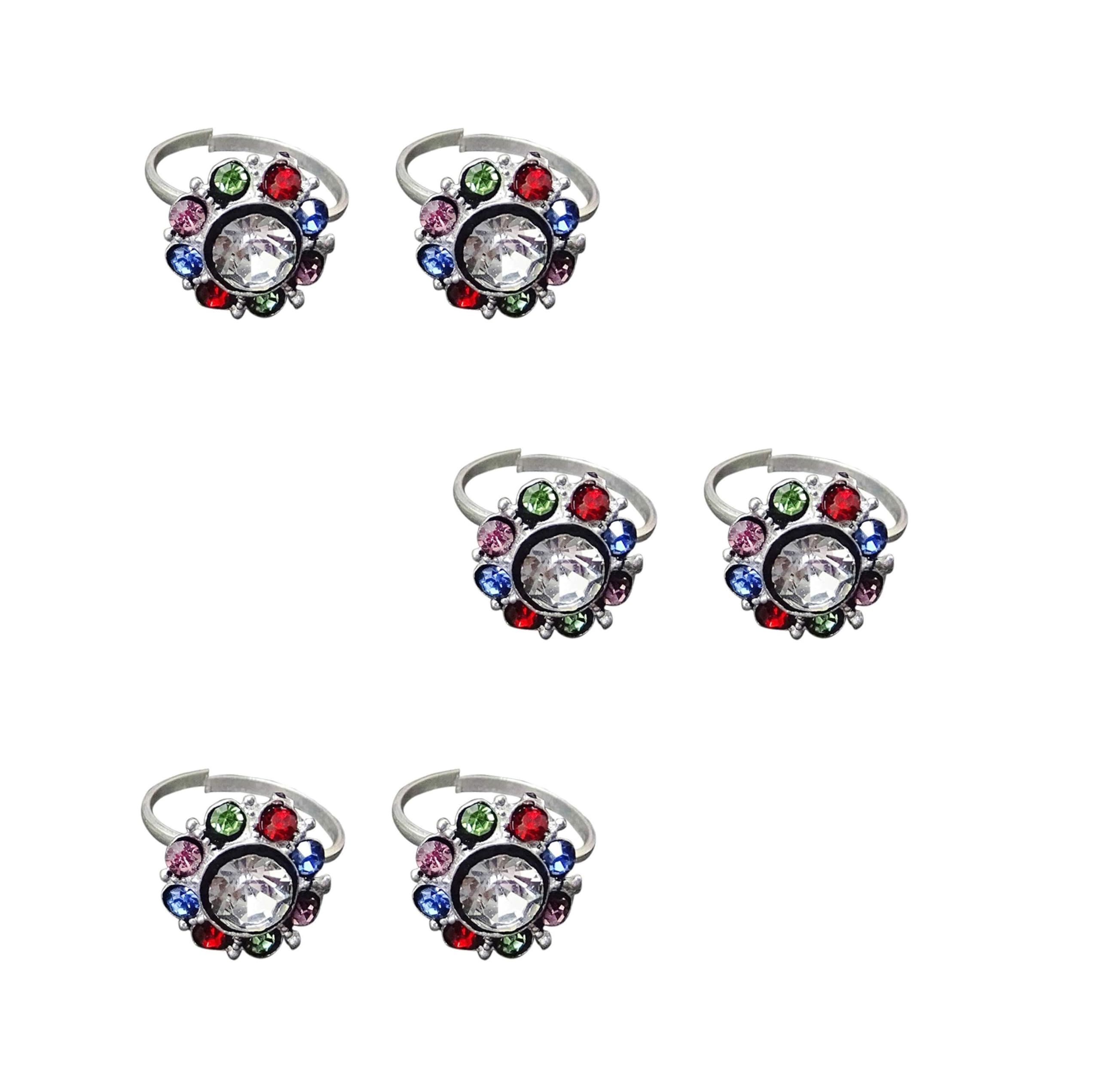Toe Ring Silver Abstract Pattern Design Toe Ring Adjustable Jewelry for Women. Set of 3 Pairs Toerings. (014-3PAIRS)-image-30