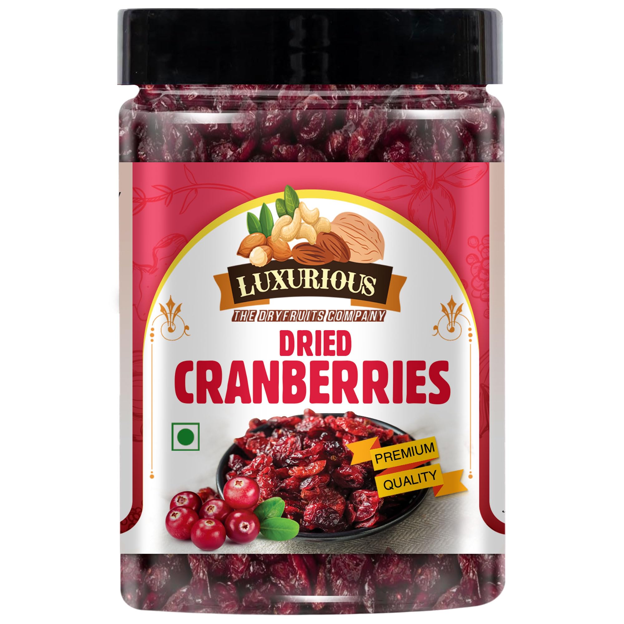 Luxurious Dried Cranberry : Ruby Jewels - 250g | Dry Fruit, Berries | Source of High Nutrient & Immunity Booster, Antioxidant Rich with No Added Preservatives | Healthy Snack Booster