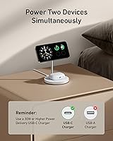 Vista 3 de Anker Soporte de Cargador MagGo Compatible con MagSafe, Cargador Inalámbrico para iPhone 17, Estación de Carga 2 en 1, Certificado Qi2 Carga Rápida