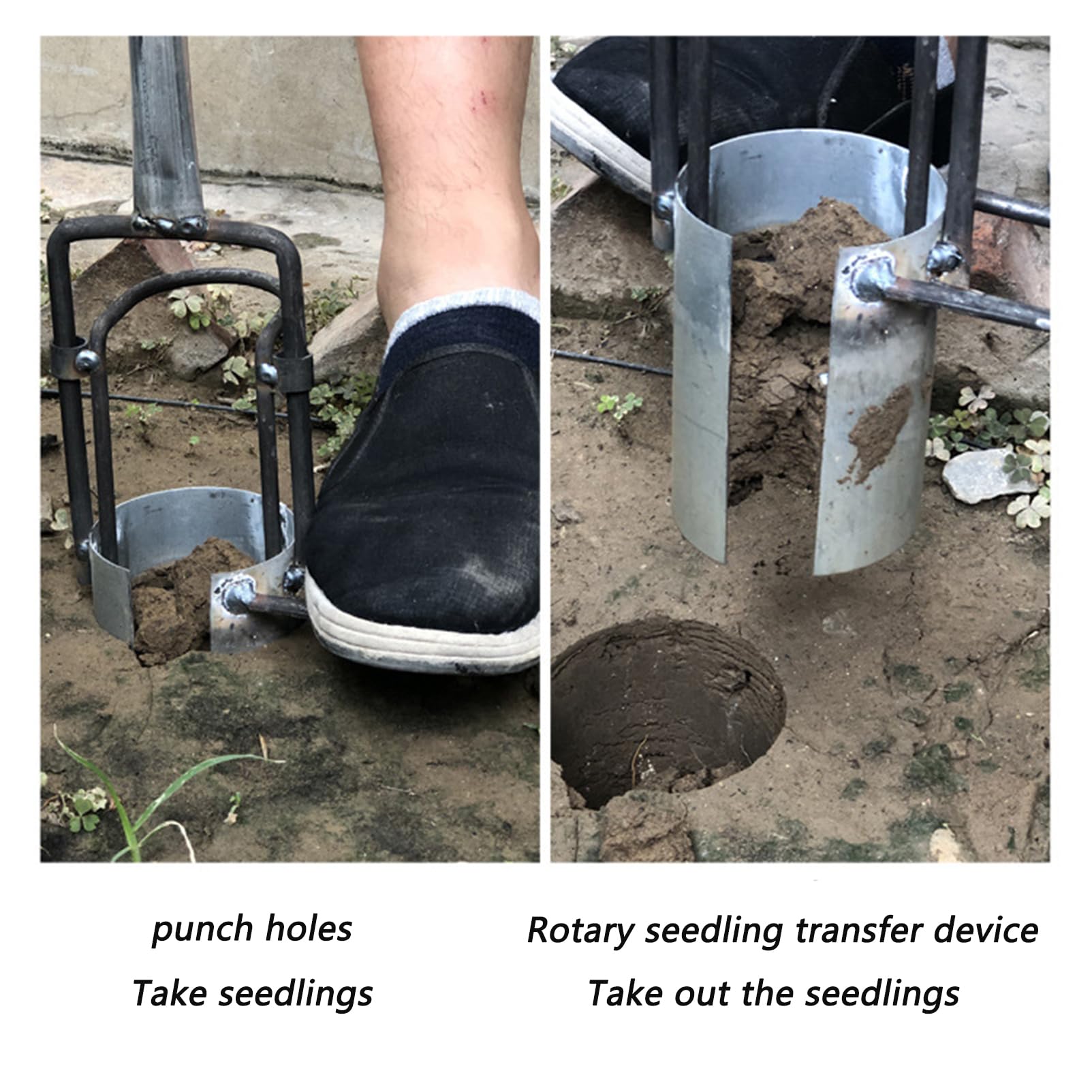 Seminatrice Manuale,Attrezzi da Giardino,Trapiantatrice Ortaggi,Strumenti per Fioriera per Uso Domestico,con Doppia Maniglia,acciai Inossidabili