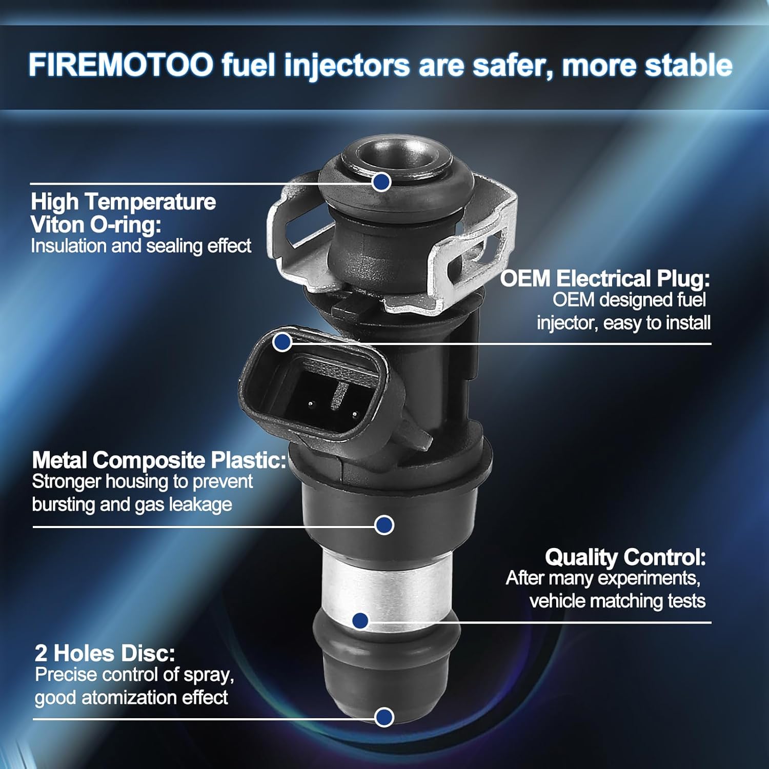 Fuel Injectors set of 8 Compatible with Chevy Silverado 1500 2500 3500 Tahoe GMC Sierra 1500 2500 3500 Tahoe 4.8L 5.3L 6.0L 2001-2006 Replace 17113553 FJ315 17113698 25317628 FJ10062 2 Holes