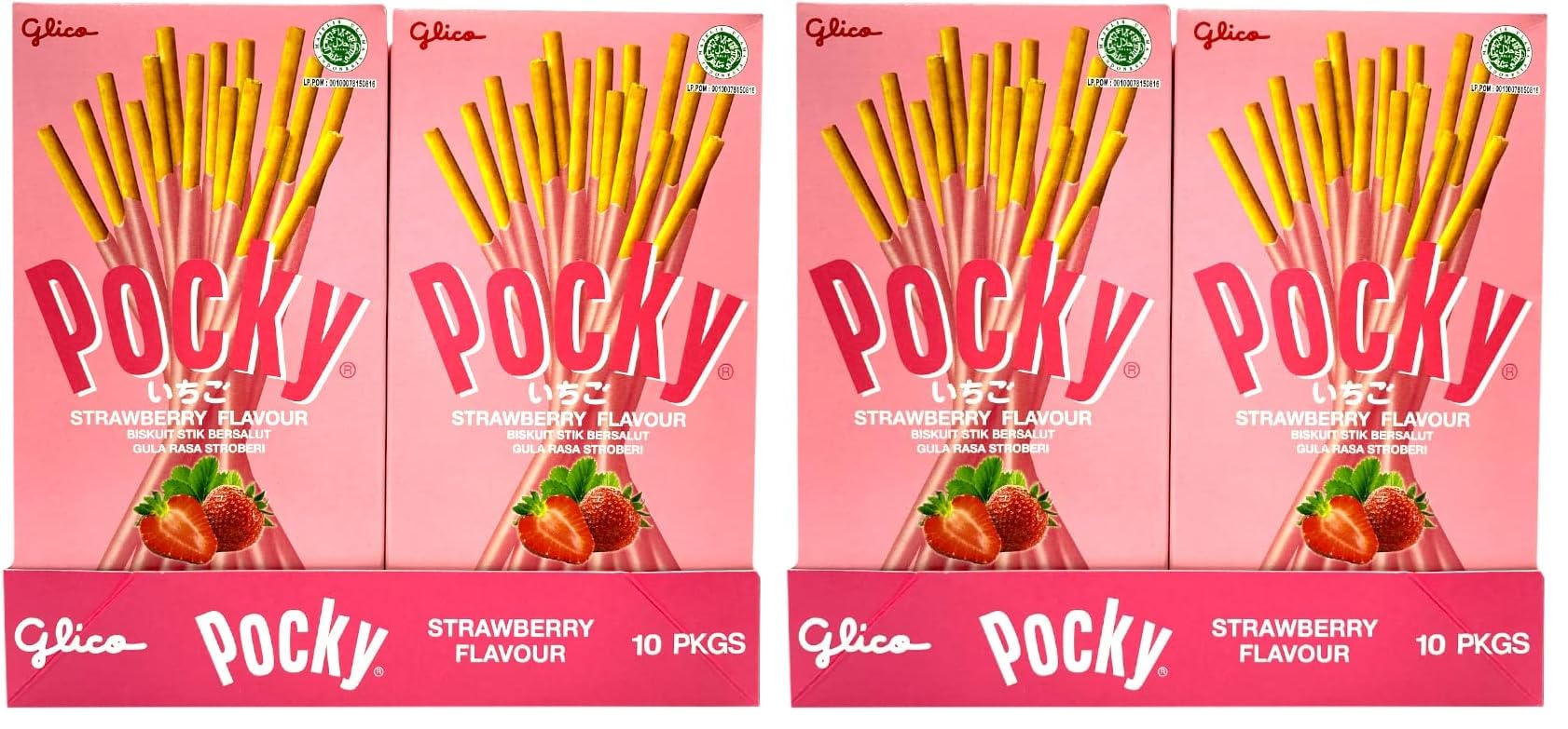 Glico Pocky Strawberry Cream Covered Biscuit Sticks, 1.59 oz ℮ 45 g, 20 Pack-image-26