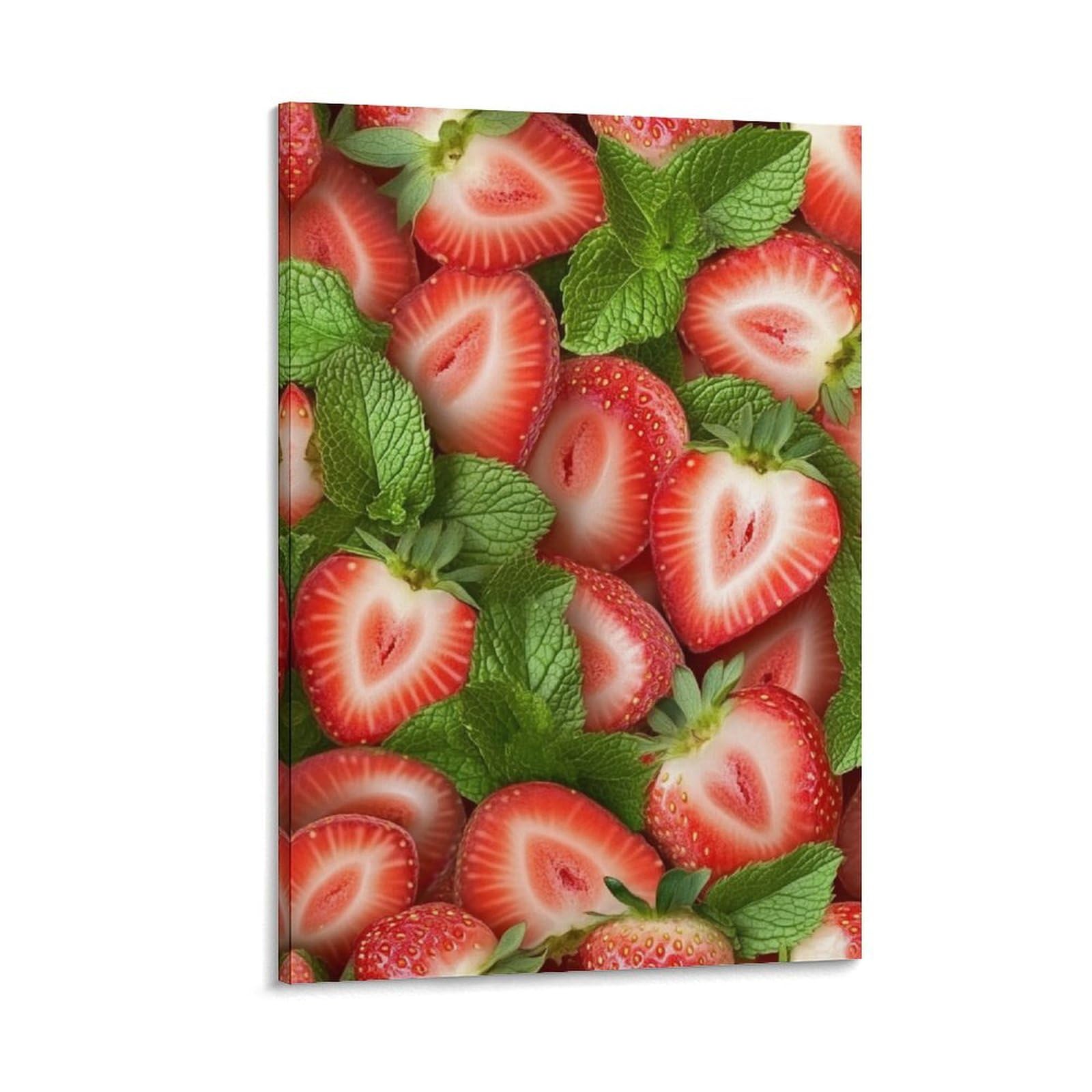 Tableau fraise murale 50x75cm pour une déco salon dynamique et fraîche - 6