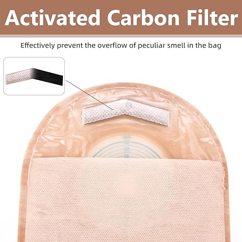 Miniatura 7 de 20 bolsas de colostomía para ostomía de una pieza, bolsa de ostomía de 0.591 in a 2.362 in, bolsas drenables cortadas para ajustarse con cierre de