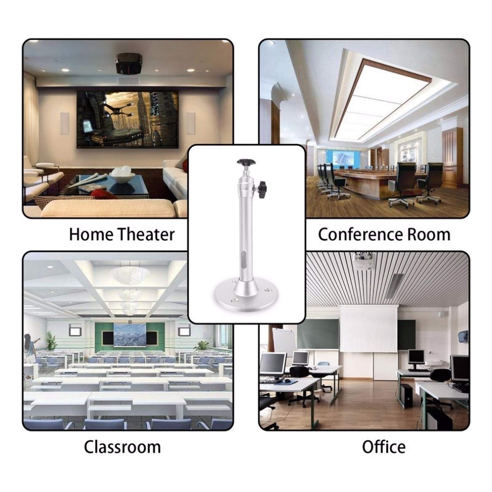Stand del Proiettore, Supporto Regolabile Universal Mini proiettore supporto con lega di alluminio in lega di alluminio a 360 gradi per il soffitto a parete a parete in metallo supporto supporto con s