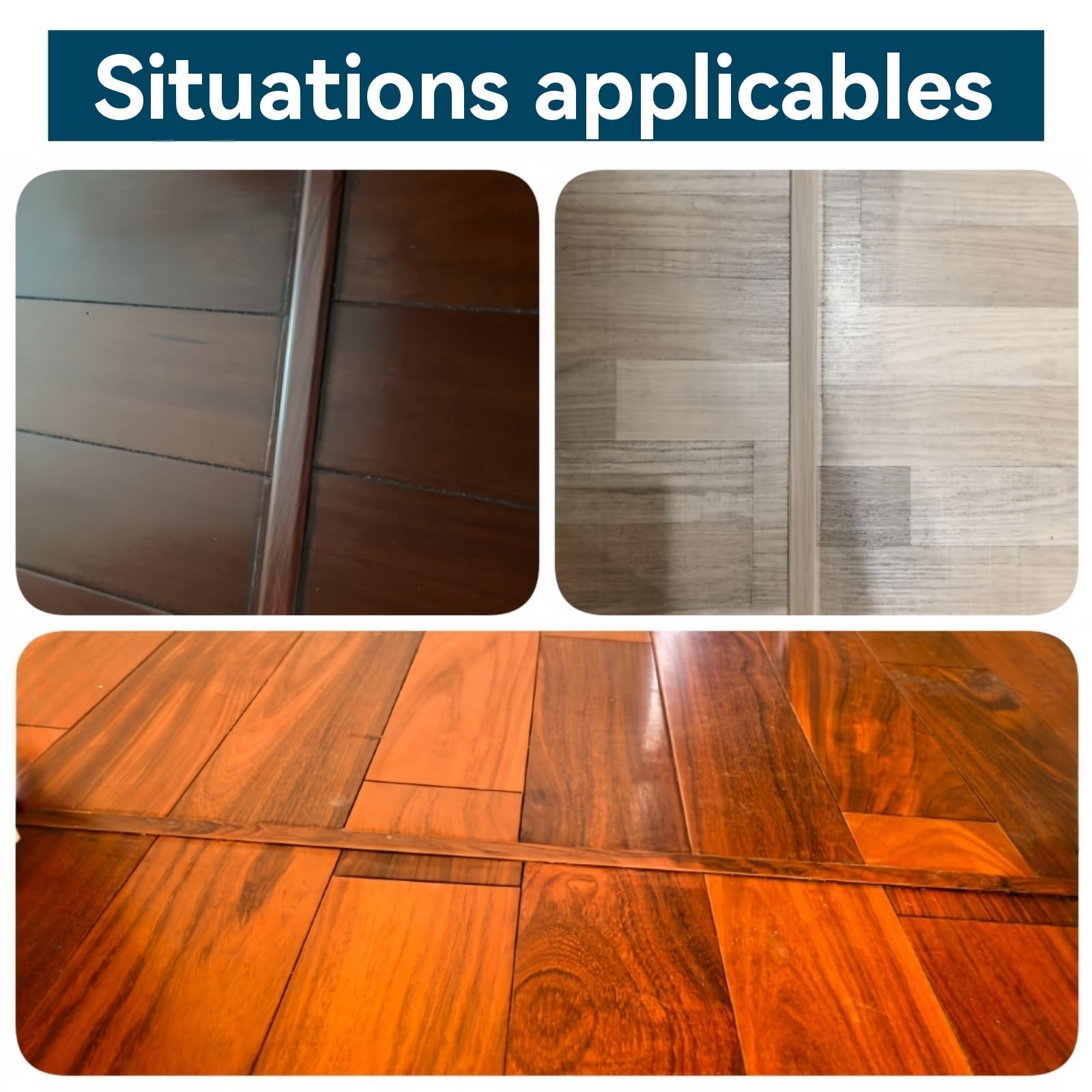 Jonction Carrelage Parquet Profil en T Seuil De Porte Aluminium 90cm* 3 Pièces Barre De Seuil Plate Parfait pour Les Bords De Carrelage, Sol en Bois Ou Moquette(Style 7)