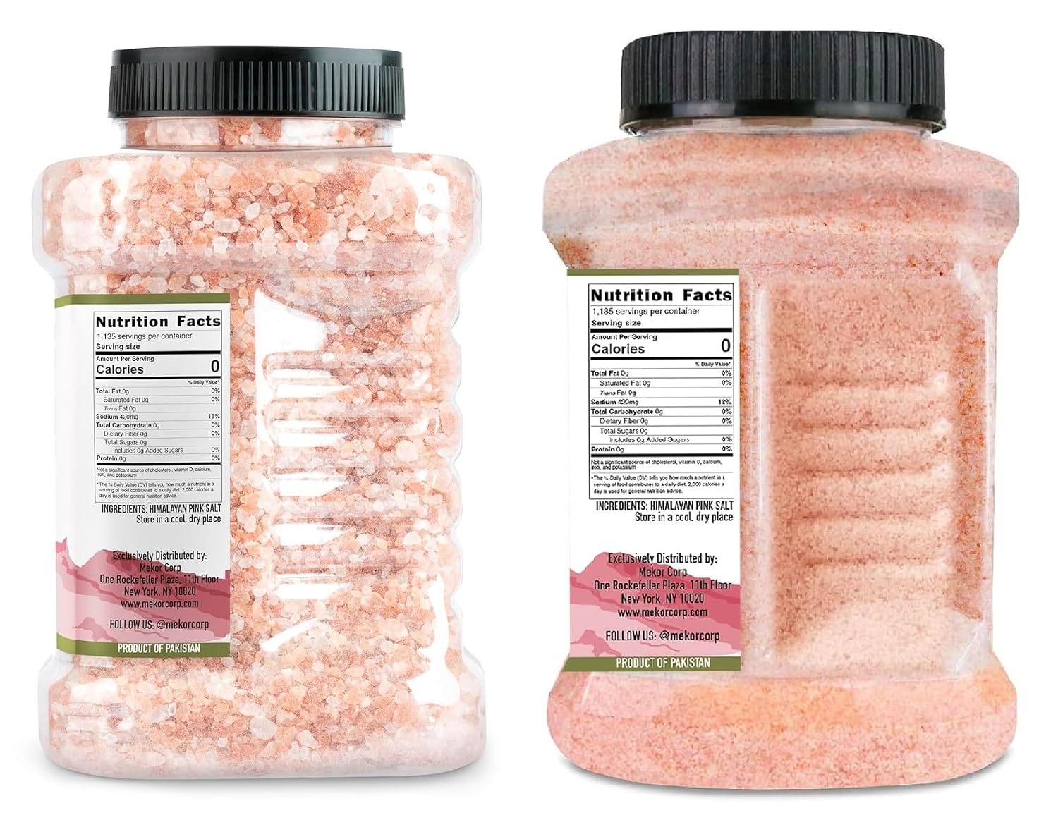Good Tierra Himalayan Pink Salt Jar, Coarse & Extra-Fine Grain, 2.5 lb image 3