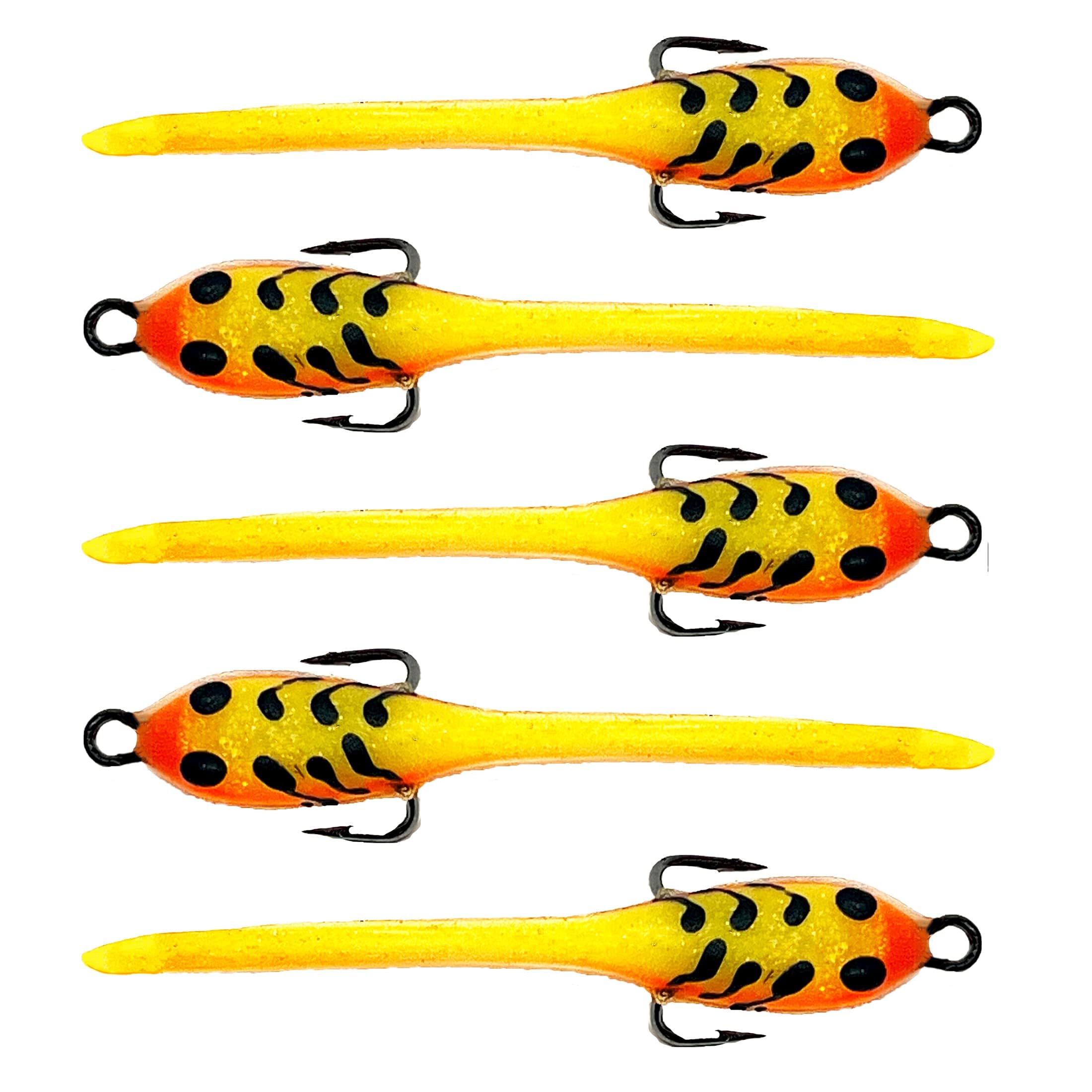 DELONG LURES 3" Tadpole pre Rigged Fishing Lures for Bass, Animated Crappie Fishing Bait Scented Pre Rigged Fishing Tackle Fishing Lures for