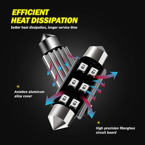 Miniatura 24 de AUXLIGHT DE3175 DE3021 6418 6411 211-2 212-2 578 569 Canbus Bombillas LED de luz interior sin errores 6000K Xenon Blanco, Super brillante 6SMD chips