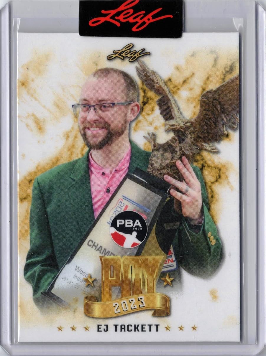 2023 Leaf #PBRP-1 EJ Tackett Wins Player of the Year Award Bowling Card - Only 187 made!