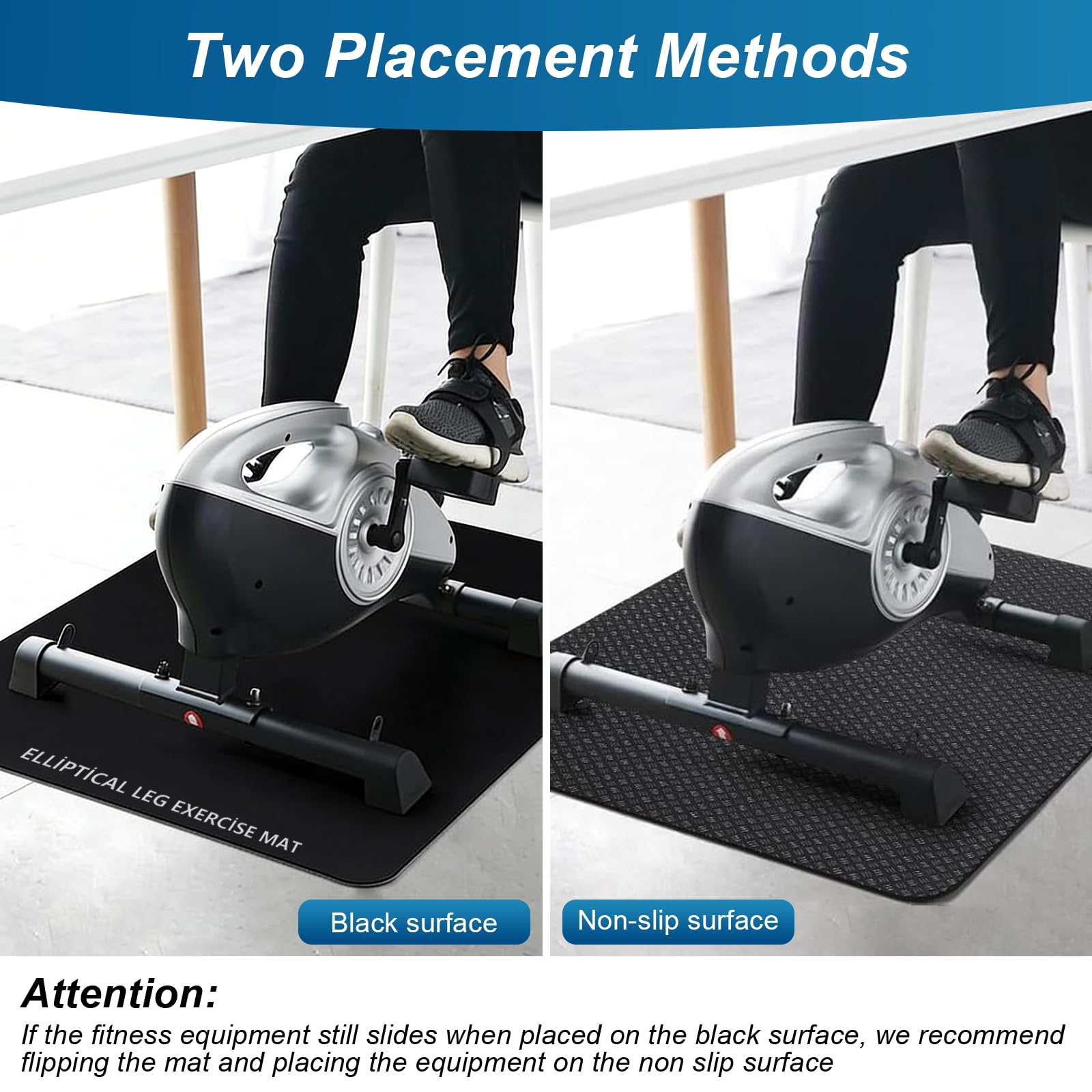60 x 40cm Upgraded Tappetino Fitness, Tappetino per Palestra Anti-Rumore e Anti-Scivolo con Protezione Pavimento per Home Trainer, Ellittica, Pedaltrainer e Attrezzatura Gym