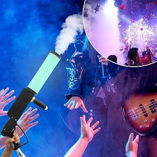CO2 Hand-held Carbon Dioxide Smoke Machine, Smoke Machine CO2 Fog Cannon Gun with Colorful LED Lights Effect, CO2 Jet Machine, Smoke Bombs for Photography