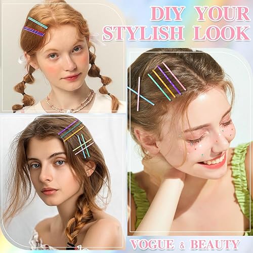 Miniatura 34 de YINGFENG - 220 pines de 1.38 pulgadas de color gris plateado con caja de metal, pequeños alfileres de pelo para moños, horquillas de pelo gris