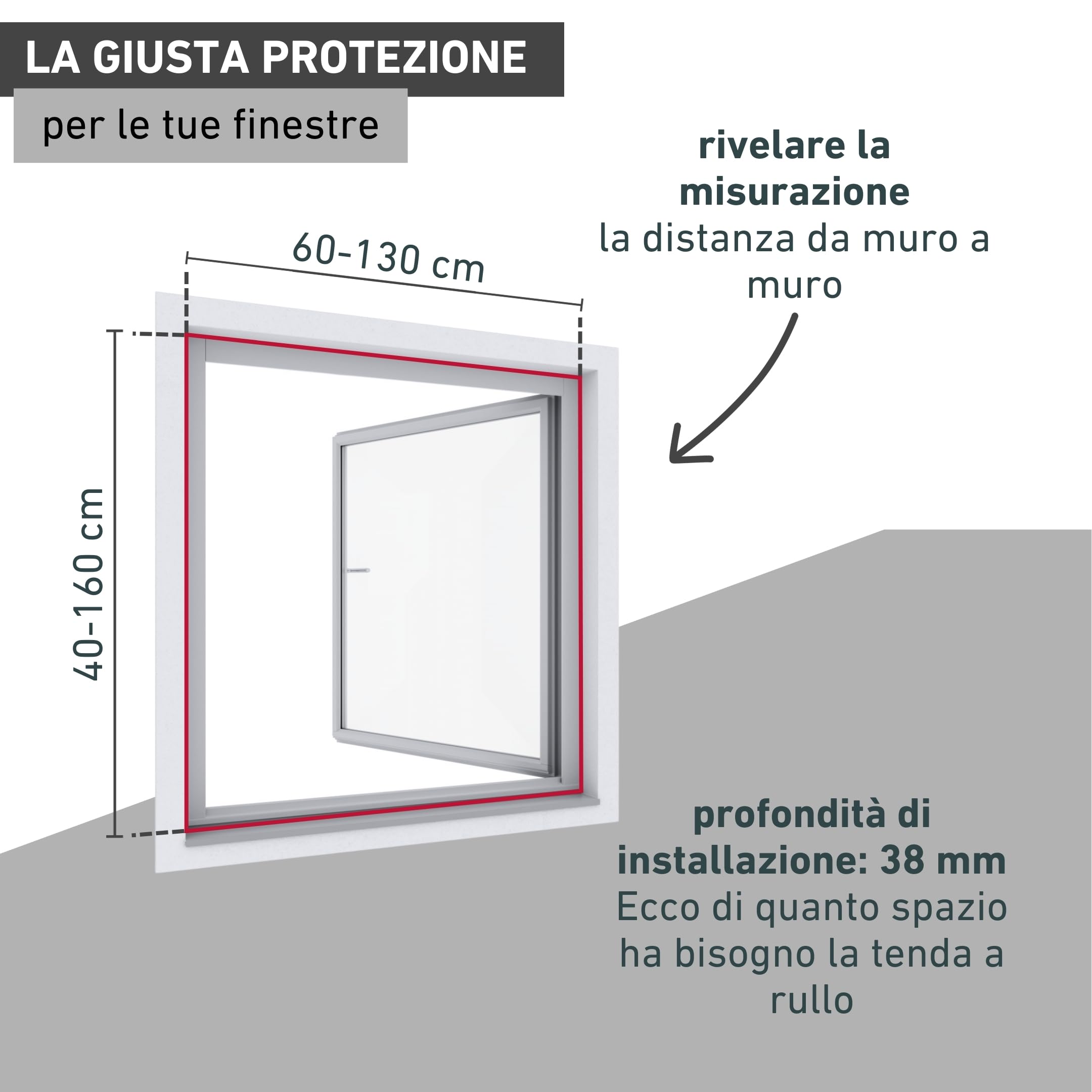 Windhager Protezione Insetti Basic, Zanzariera Avvolgibile in Alluminio, Kit Fai Da Te, 130 x 160 cm, Bianco, 04501