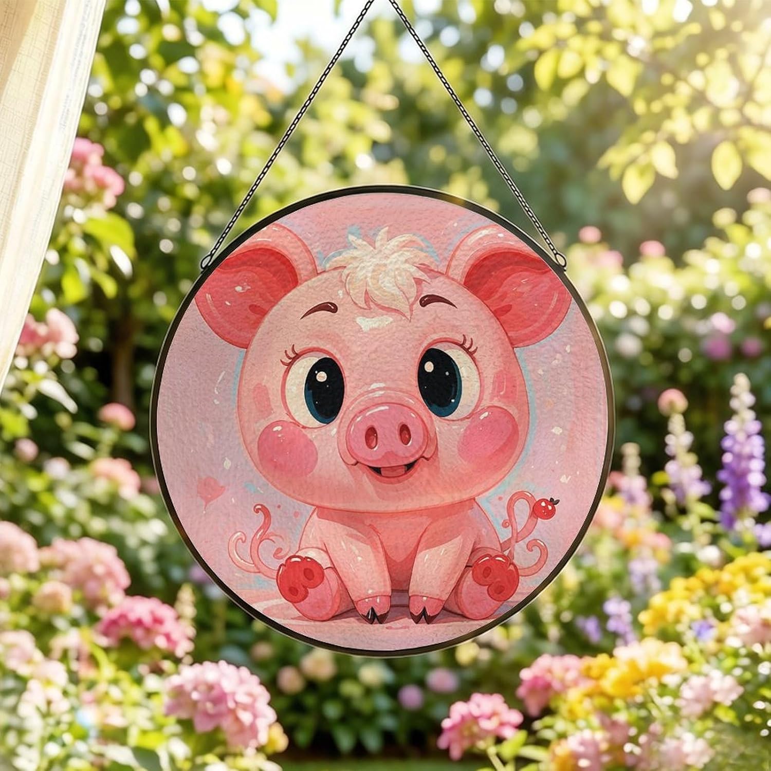 Stained Glass Hanging Sign Suncatcher, Cute
