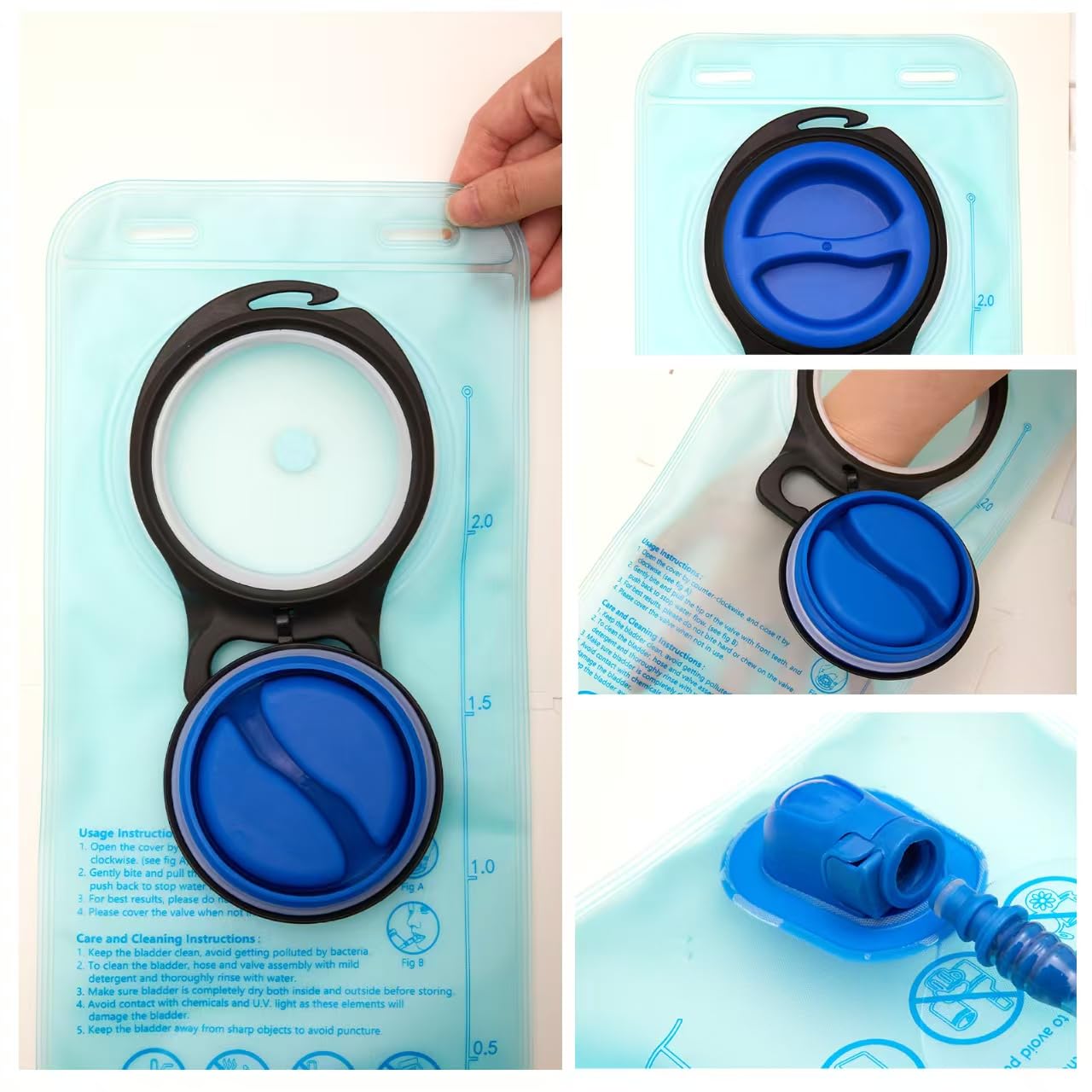Bolsa de hidratación, bolsa de agua de 1 L a 2 L para mochila de senderismo, bolsa de almacenamiento de agua a prueba de fugas, bolsa de agua para ciclismo, senderismo, camping
