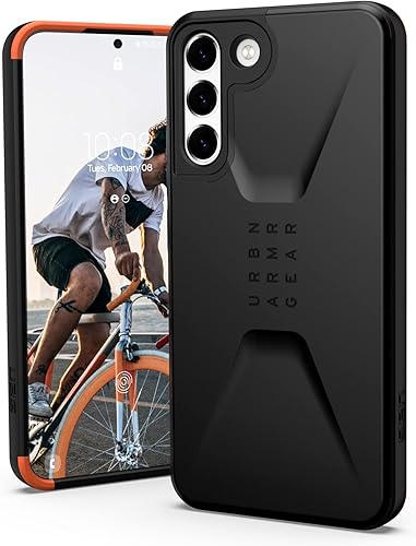 URBAN ARMOR GEAR UAG - Funda protectora para Samsung Galaxy S22 Plus, color negro, ultrafina, absorbente de golpes, pantalla de 6.6 pulgadas