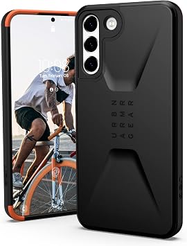 URBAN ARMOR GEAR UAG Designed for Samsung Galaxy S22 Plus Case Black Sleek Ultra-Thin Shock-Absorbent Civilian Protective Cover, [6.6 inch Screen]