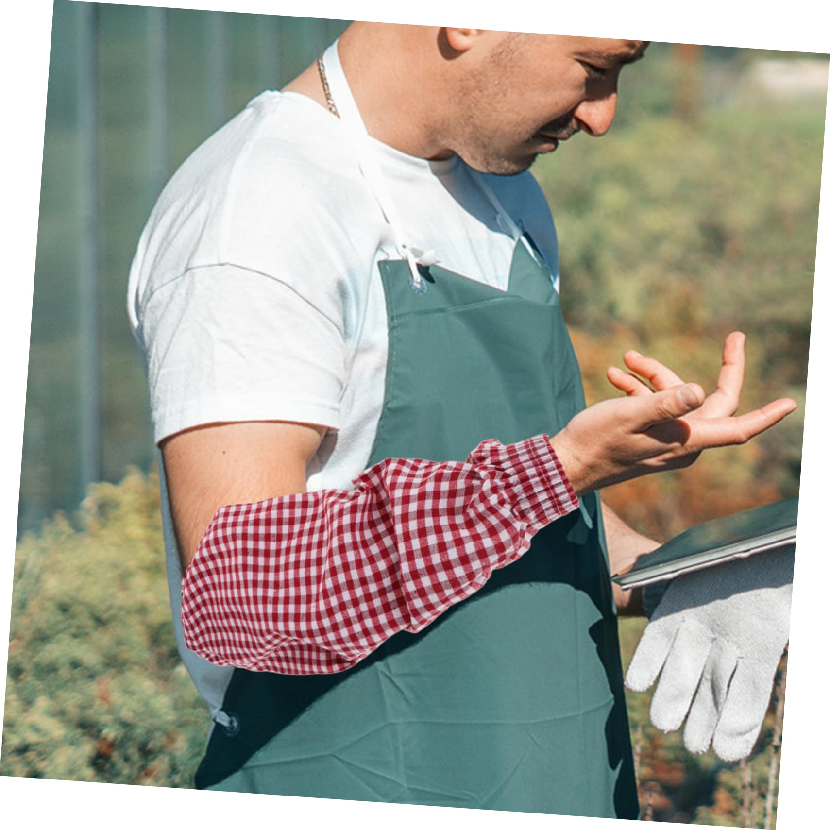 Cabilock Oversleeves for Cooking Dish Washing 3 Pairs Oil Proof Arm Sleeves Kitchen Arm Guards Work Sleeves Cleaning Home Oil Proof