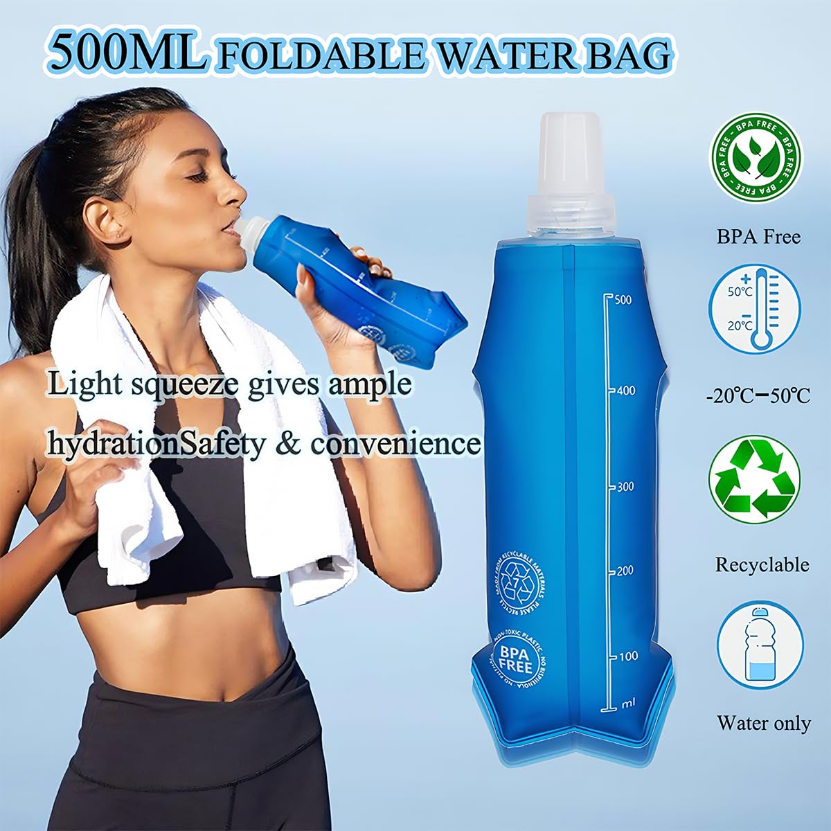 Plecak do biegania szlakowego, męska kamizelka do biegania z 1 butelką 500 ml, plecak nawilżający dla mężczyzn i kobiet, kamizelka do biegania z 6 kieszeniami do biegania, jazdy na rowerze i joggingu