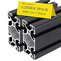 Vista 26 de BELLA BAYS 2 unids 19.69 pulgadas 19.685 in 4080 T Ranura perfil de extrusión de aluminio estándar europeo anodizado plata anodizado marco guía