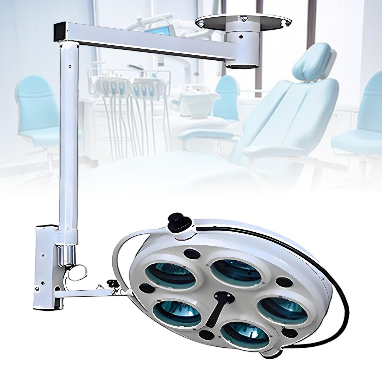 ExoticaBlend Ceiling-Mounted Type Dental Shadowless LED Exam Lamp 25 LEDs Tubes Surgical Medical Operating Brightness Adjustable