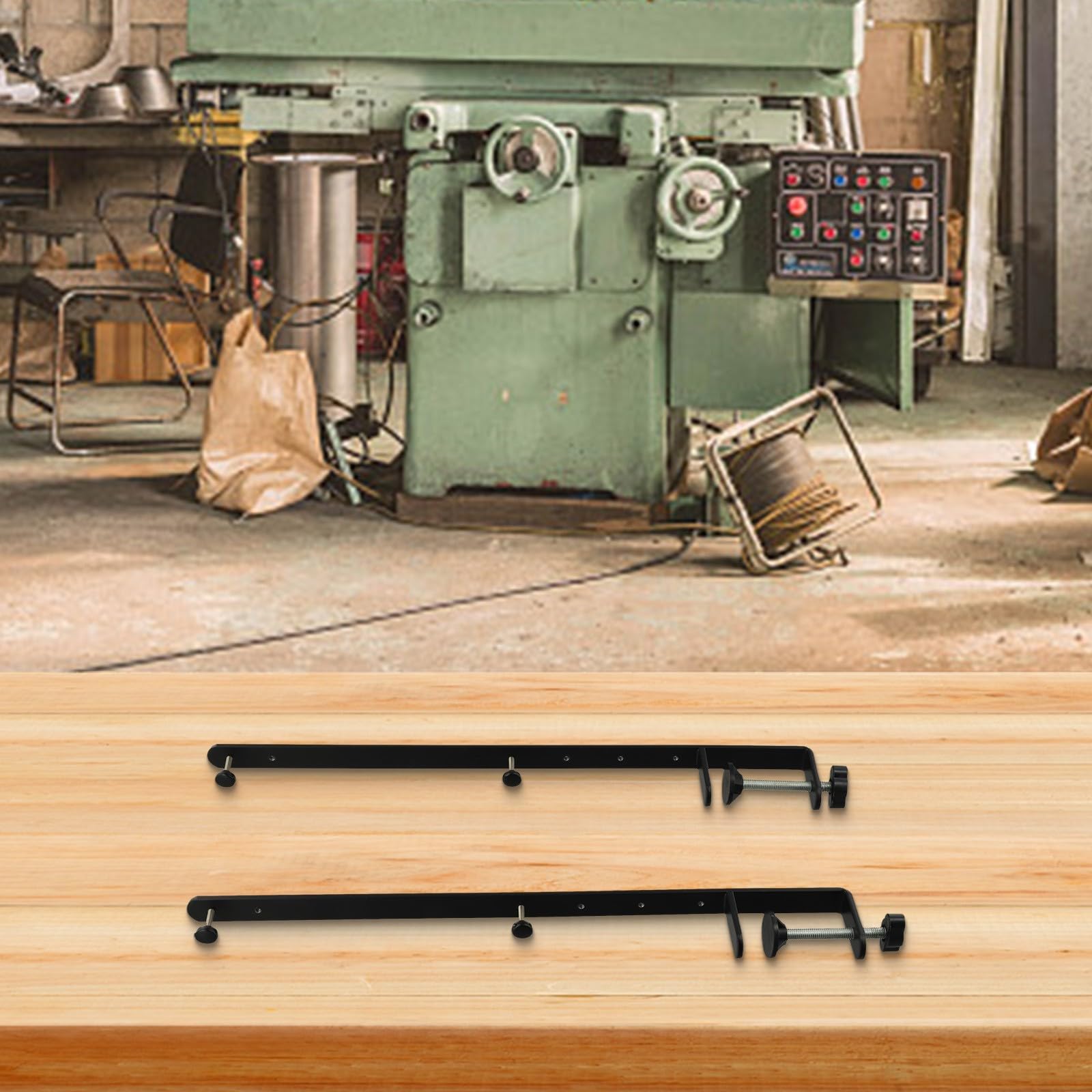 Versatile Desk Clamp 2-Pack Extended Pegboard Fixing Bracket for Office Living Room Kitchen 41.5cm Tall Fits 1-5.5cm for Desktop