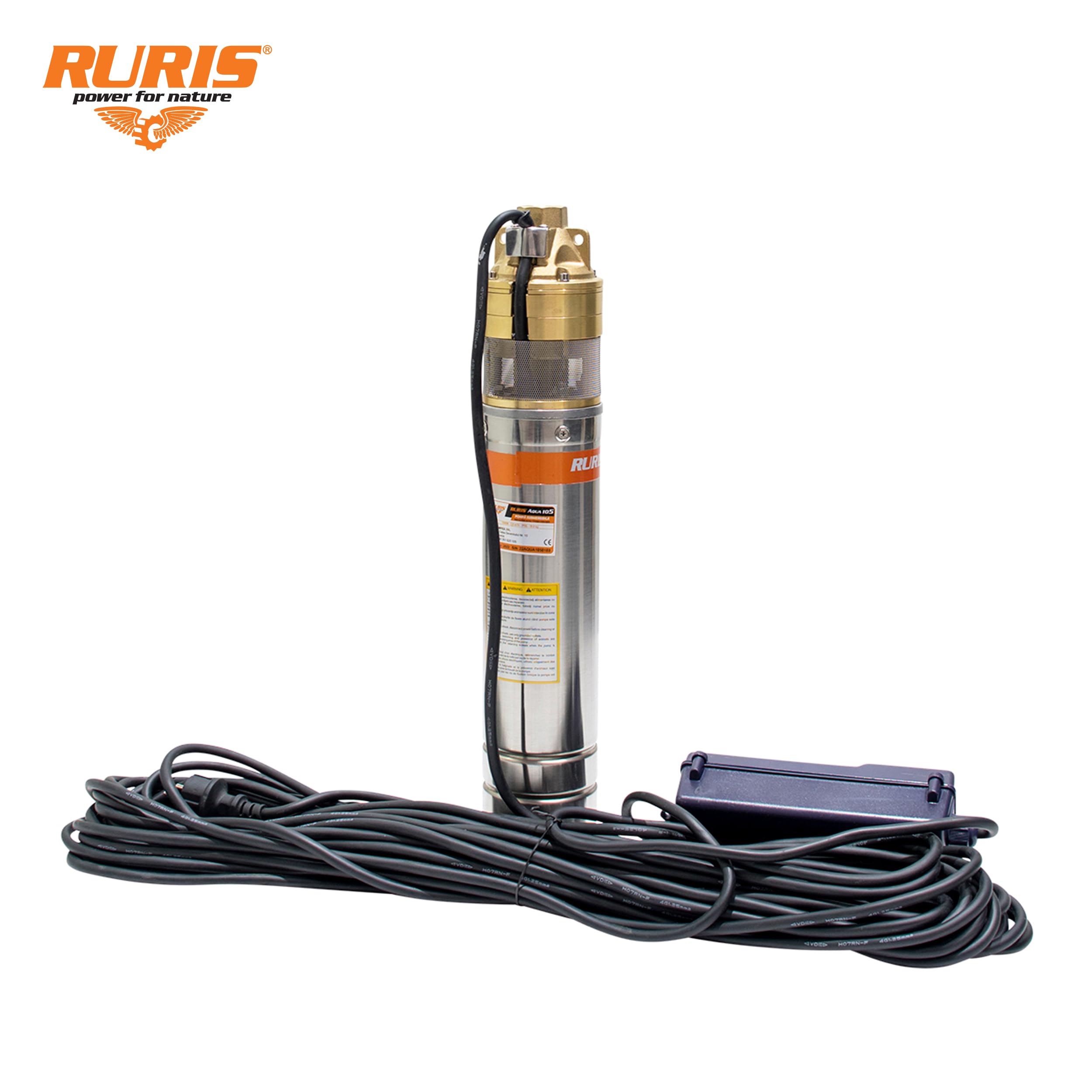 RURIS Bomba sumergible aqua 105, 1500W, 1", 2600 l/h, max 140 m, cable de 30 m con panel de control