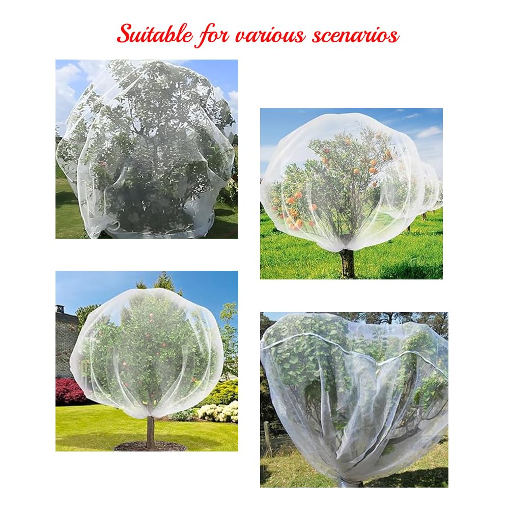 2 reti a rete per piante da giardino, con coulisse, per proteggere frutta, verdura e piante da insetti che mangiano uccelli (2 m x 1,8 m