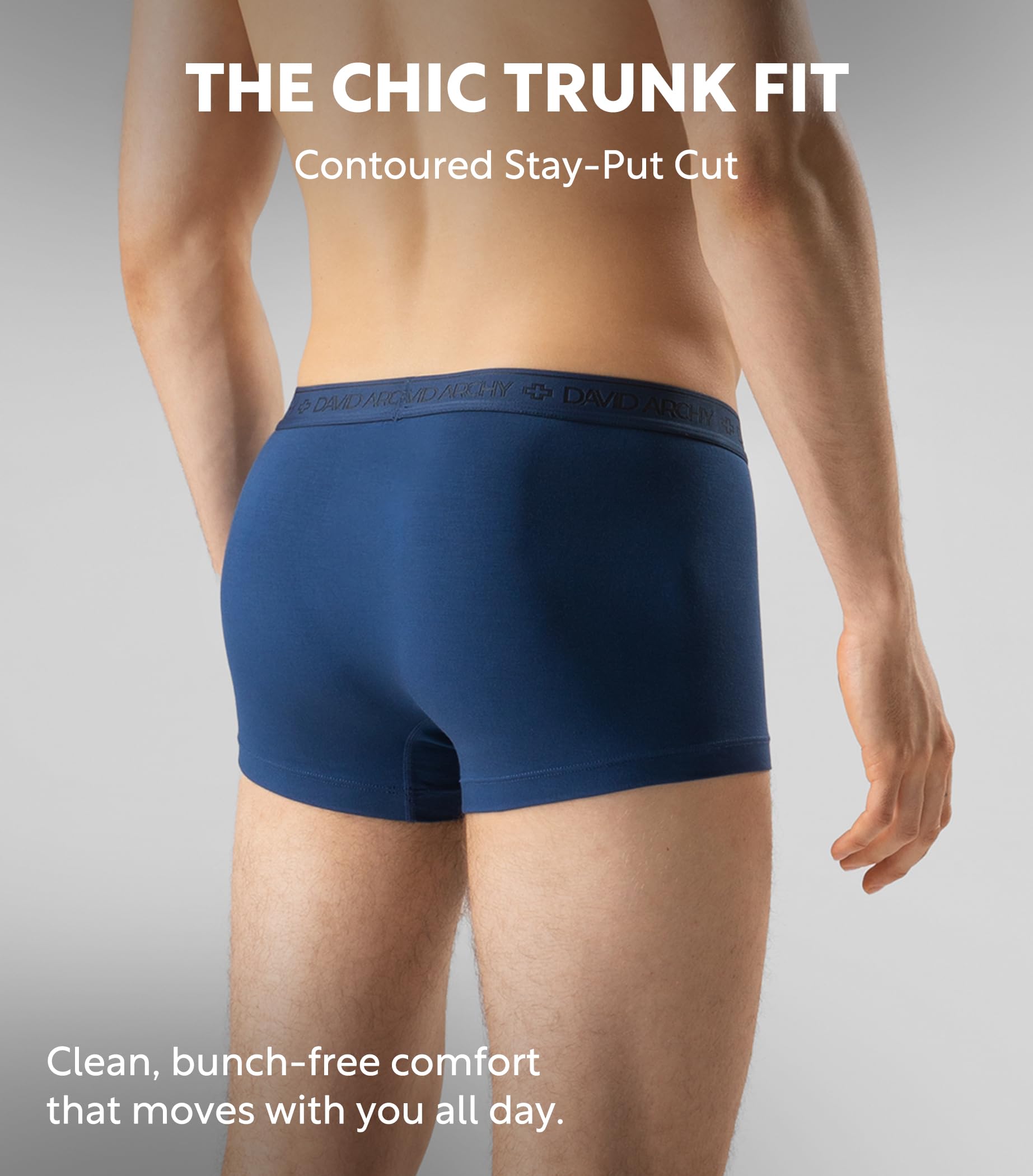 DAVID ARCHY Boxer da uomo in modal confezione multipla | Doppia tasca con patta, ultra morbida sensazione di seconda pelle, spandex elasticizzato traspirante, anti sfregamento