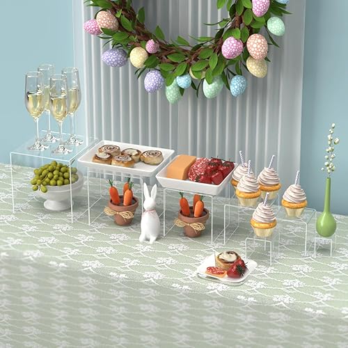 Vista 7 de Marketing Holders Soporte de exhibición elevador acrílico, 7 piezas, 2 pulgadas a 8 pulgadas, plataforma de encimera de plástico transparente